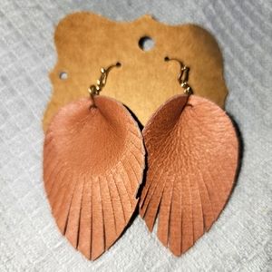 Faux leather Brown Earrings